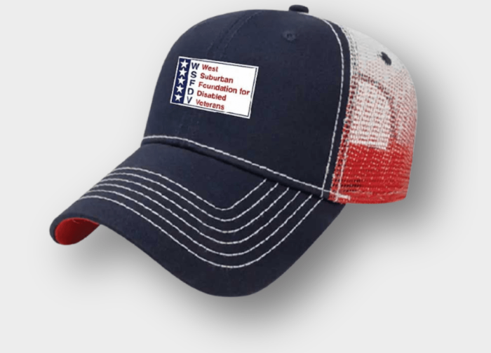 Trucker Mesh Back Cap (Navy/White/Red)