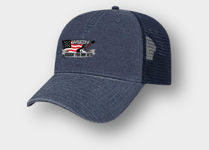 Trucker Mesh Back Cap (Heather Navy/Navy)